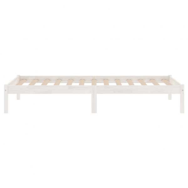 Estructura de cama individual madera maciza blanco 90x190 cm M 5