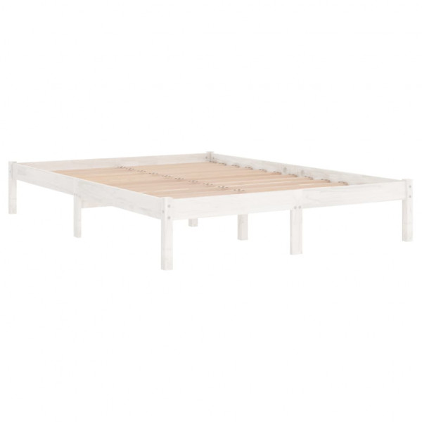 Estrutura cama pequena casal 120x190 cm pinho maciço branco M 3