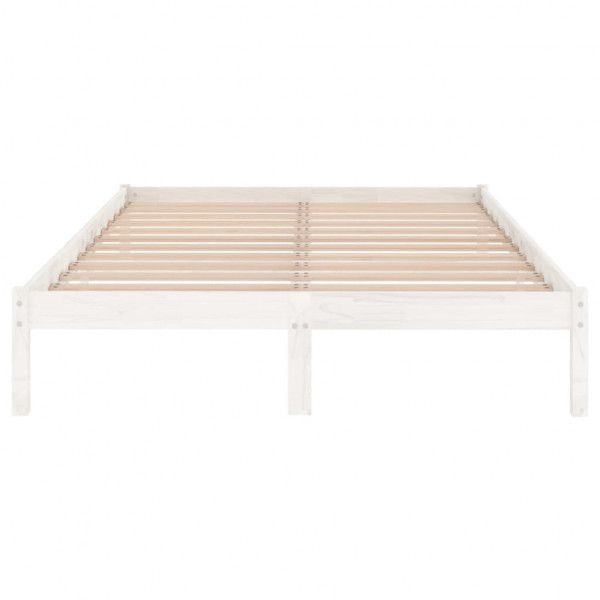 Estructura de cama madera maciza blanco 120x190 cm M 4