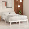 Estructura de cama de madera maciza blanca 135x190 cm 1
