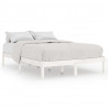 Estructura de cama de madera maciza blanca 135x190 cm 2