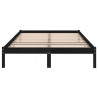 Estructura de cama doble madera maciza negra 135x190 cm 4