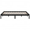 Estructura de cama doble madera maciza negra 135x190 cm 5