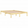 Estructura de cama de madera maciza de pino 140x190 cm 3