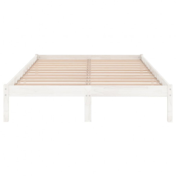 Estrutura de cama 140x190 cm pinho maciço branco M 4