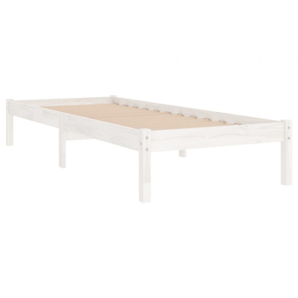 Estrutura de cama 90x200 cm pinho maciço branco M 3