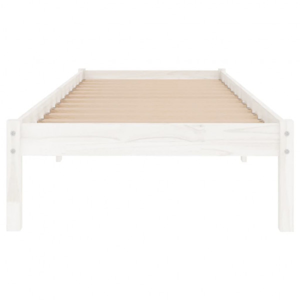 Estrutura de cama 90x200 cm pinho maciço branco M 4