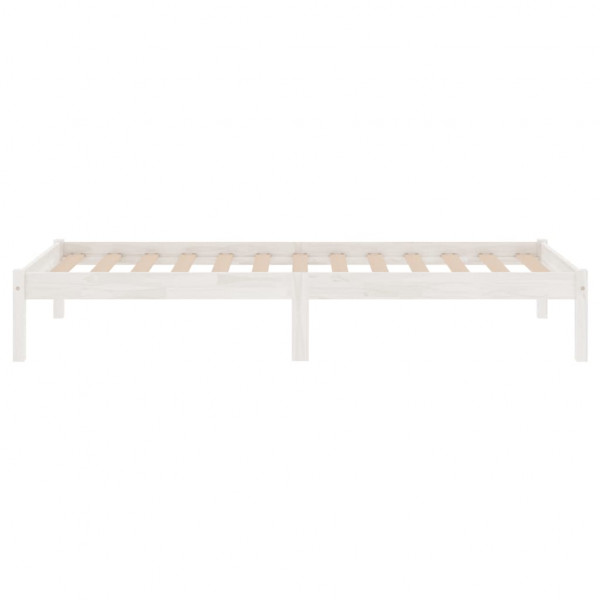 Estrutura de cama 90x200 cm pinho maciço branco M 5