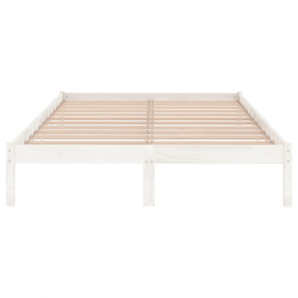 Estrutura de cama king 150x200 cm madeira maciça branco M 4