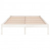 Estructura de cama madera maciza blanca King Size 150x200 cm 4