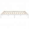 Estructura de cama madera maciza blanca King Size 150x200 cm 5