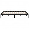 Estrutura de cama king 150x200 cm madeira maciça preto 5