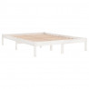 Estrutura de cama em pinho maciço 160x200 cm branco 3