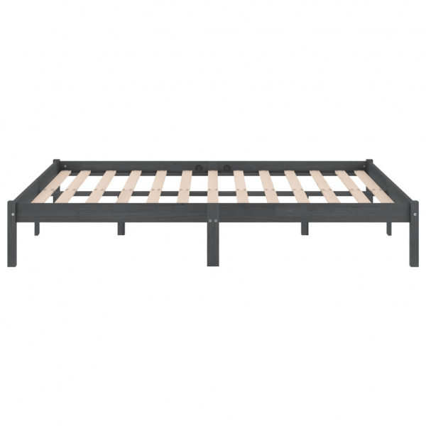 Estrutura de cama 200x200 cm pinho maciço cinzento M 5