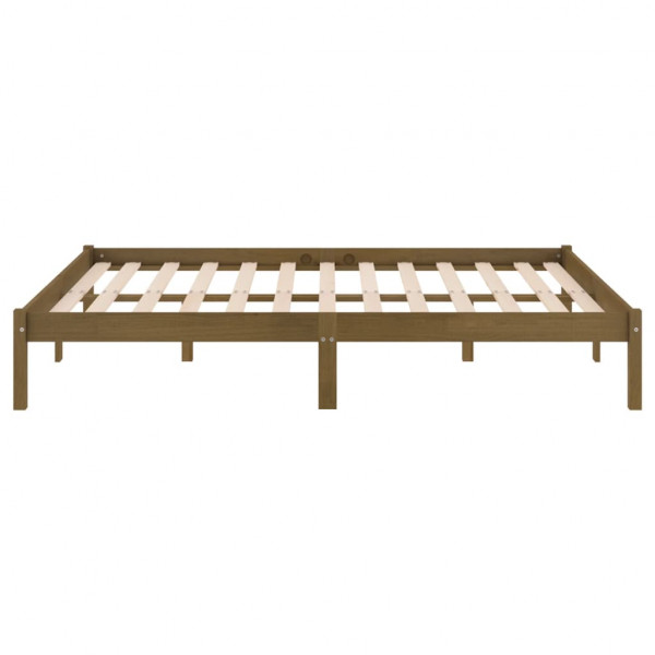 Estrutura de cama 200x200 cm pinho maciço castanho mel M 5