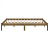 Estrutura de cama 200x200 cm pinho maciço castanho mel 5