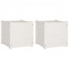 Vasos/floreiras de jardim 2 pcs 40x40x40 cm pinho maciço branco 2