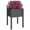 Jardinera de madera maciza de pino gris 50x50x70 cm 3