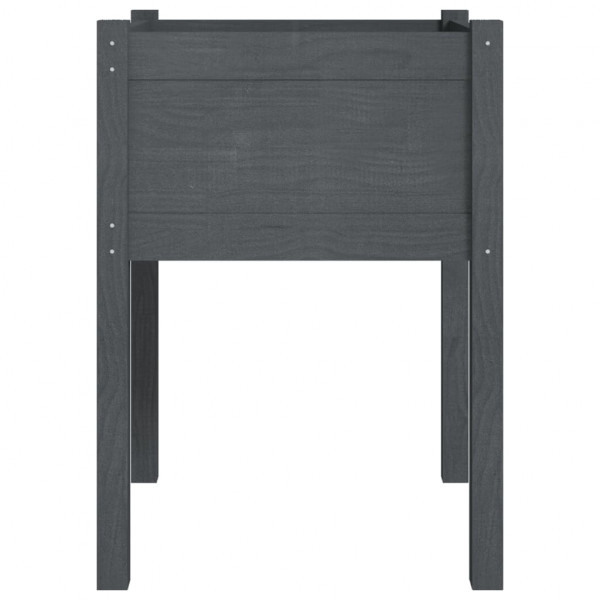 Jardinera de madera maciza de pino gris 50x50x70 cm M 4