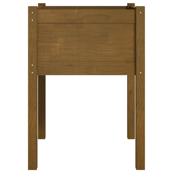 Vaso/floreira jardim 2 pcs 50x50x70cm pinho maciço castanho mel M 5