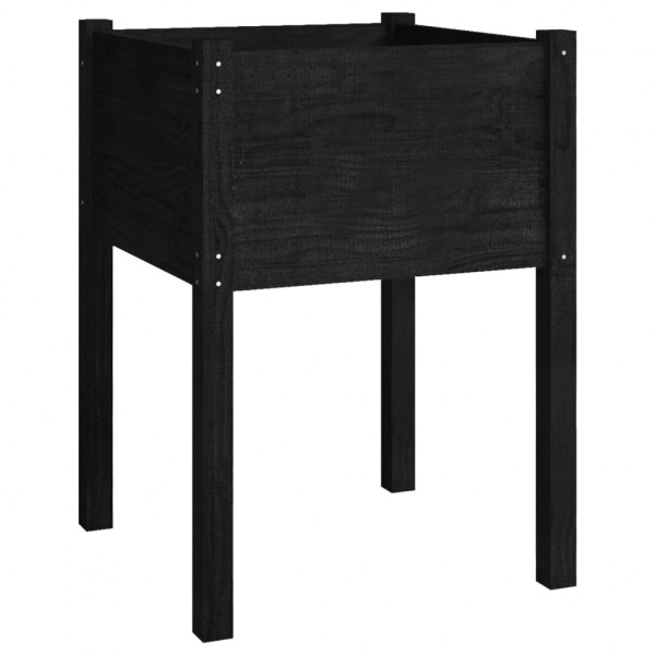 Jardinera de madera maciza de pino negro 50x50x70 cm M 2