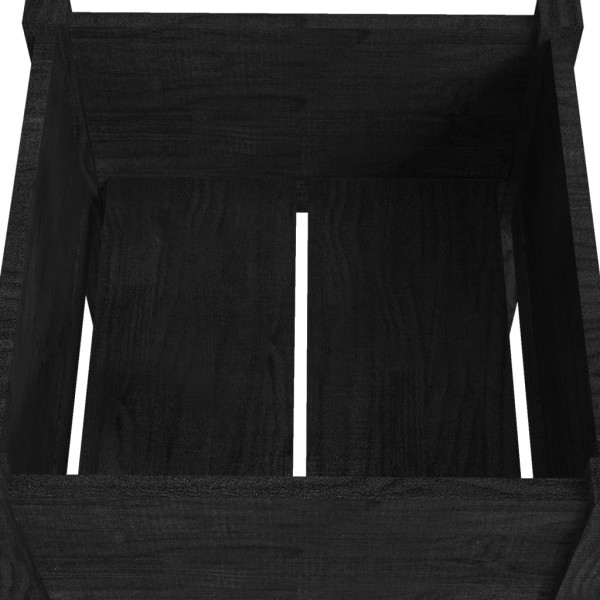 Jardinera de madera maciza de pino negro 50x50x70 cm M 5