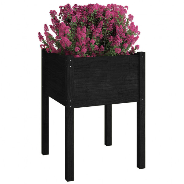 Jardineras 2 uds madera maciza de pino negro 50x50x70 cm M 3