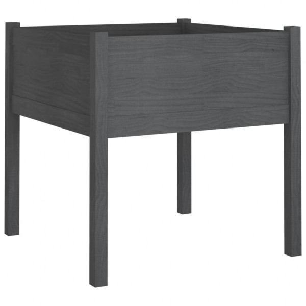 Vaso/floreira de jardim 2 pcs 70x70x70 cm pinho maciço cinzento M 4