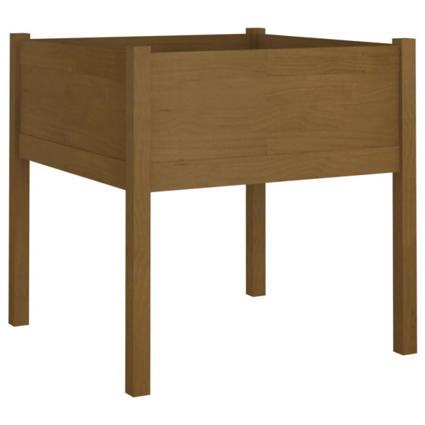 Vaso/floreira jardim 2 pcs 70x70x70cm pinho maciço castanho mel M 4