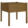 Vaso/floreira jardim 2 pcs 70x70x70cm pinho maciço castanho mel 4