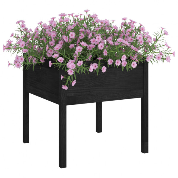 Jardinera de madera maciza de pino negro 70x70x70 cm M 3