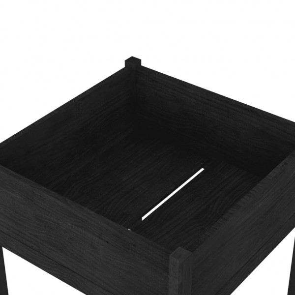 Jardinera de madera maciza de pino negro 70x70x70 cm M 5