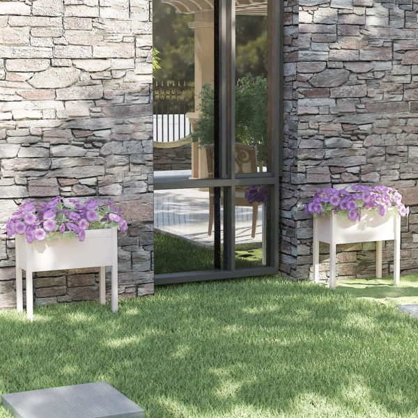 Jardineras 2 uds madera maciza de pino blanco 70x31x70 cm D