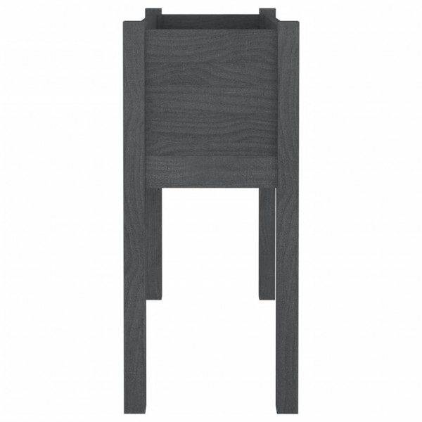 Jardinera de madera maciza de pino gris 70x31x70 cm M 5