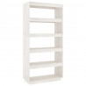 Estante/divisória 80x35x167 cm pinho maciço branco 2