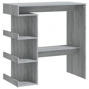 Mesa bar estante almacenaje gris Sonoma 100x50x101.5 cm H
