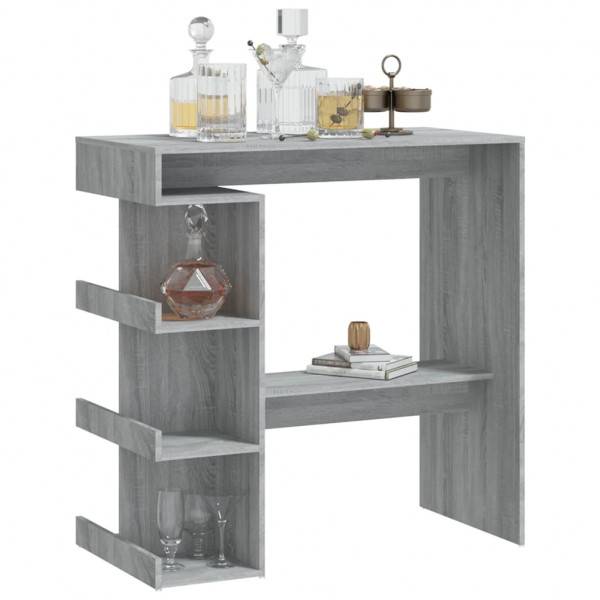 Mesa bar estante almacenaje gris Sonoma 100x50x101.5 cm M 4