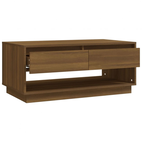 Mesa de centro madera de ingeniería marrón roble 102.5x55x44 cm M 3