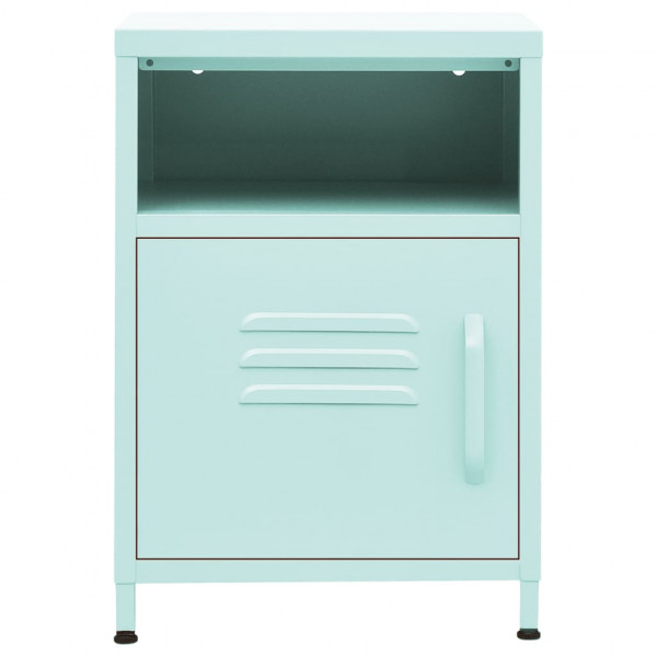 Mesitas de noche 2 uds acero verde menta 35x35x51 cm M 3