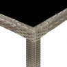 Mesa de jardín de vidrio templado ratán PE gris 250x100x75 cm 4
