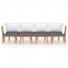 4 pcs conjunto lounge de jardim c/ almofadões acácia maciça 3