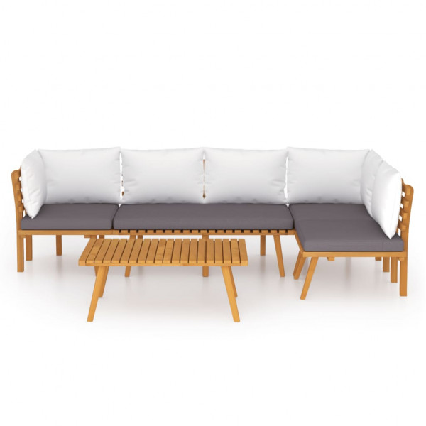 5 pcs conjunto lounge de jardim com almofadões acácia maciça M 3