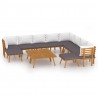 12 pcs conjunto lounge de jardim c/ almofadões acácia maciça 2