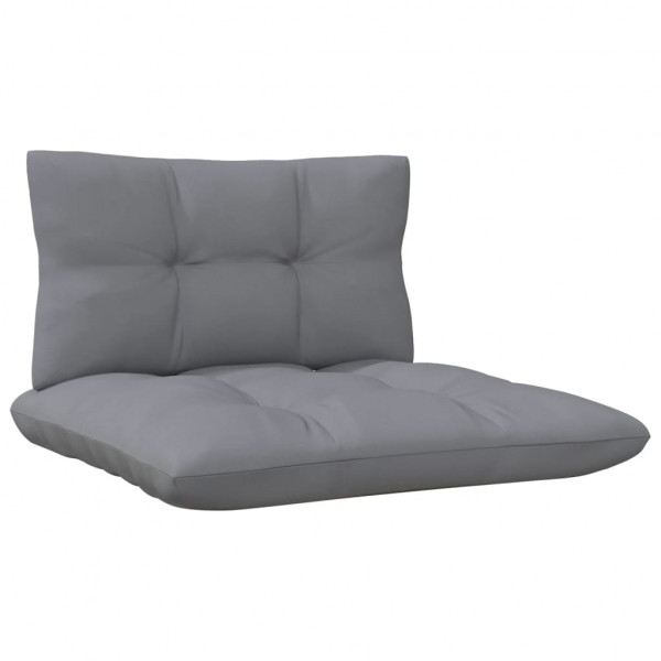 3 pcs conjunto lounge de jardim c/ almofadões cinzentos pinho M 5