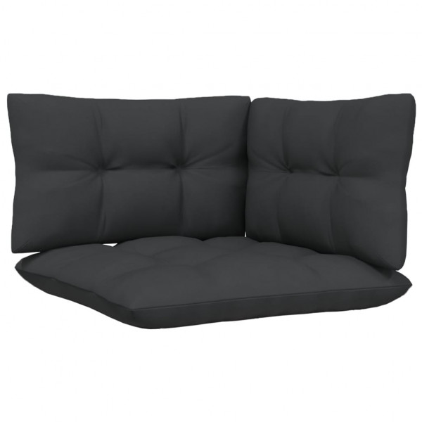 3 pcs conj. lounge de jardim com almofadões antracite pinho M 5