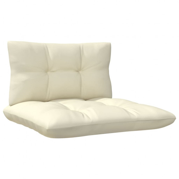 4 pcs conjunto lounge jardim c/ almofadões cor creme pinho M 4