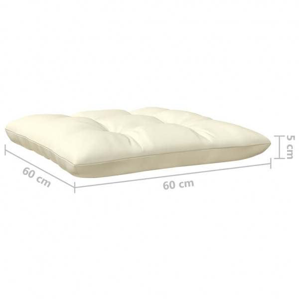 5 pcs conjunto lounge jardim c/ almofadões cor creme pinho M 5