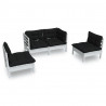 4 pcs conjunto lounge de jardim c/ almofadões pinho maciço 2