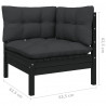 8 pcs conjunto lounge de jardim c/ almofadões pinho maciço 5