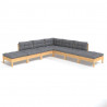 Juego de muebles de jardín 7 pzas y cojines madera pino gris 2